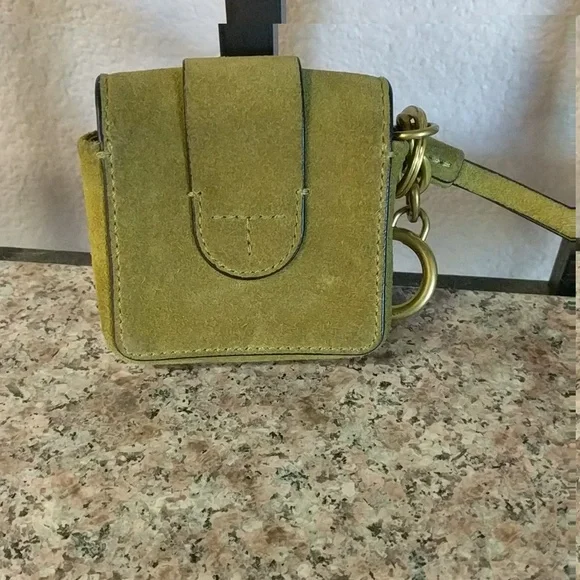 Tory Burch green  Buckle Suede mini Coin Pouch - Picture 4 of 8